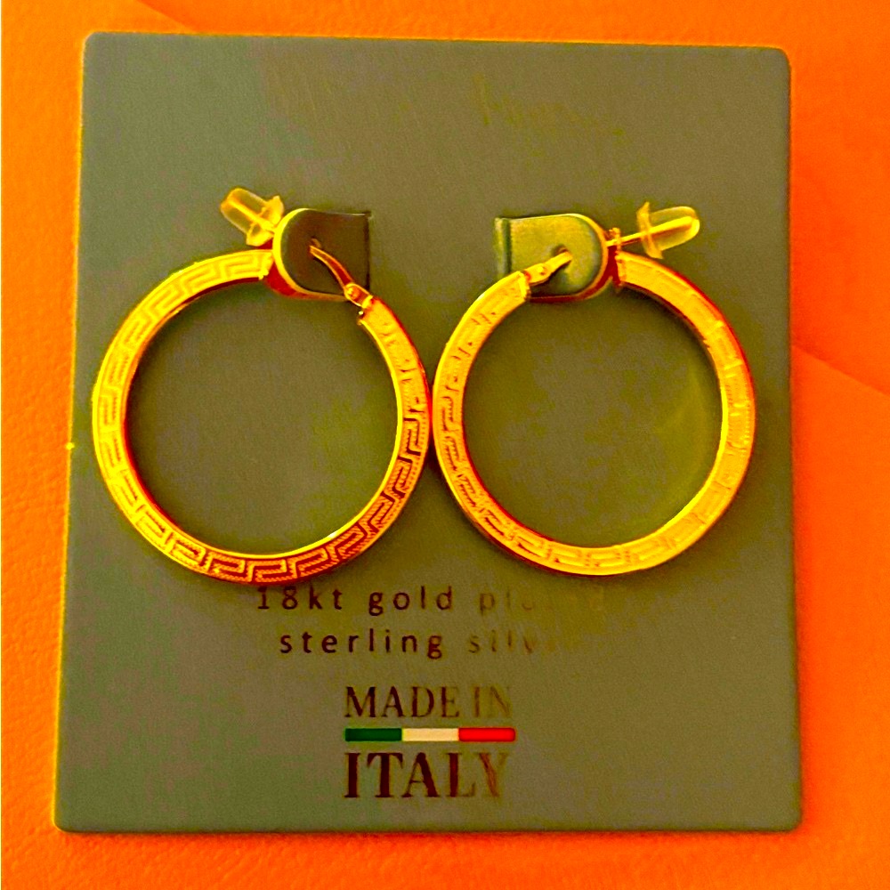 Brand New W/Tags Mia Fiore 18kt Gold Plated Sterlingsilver Earring Made In Italy